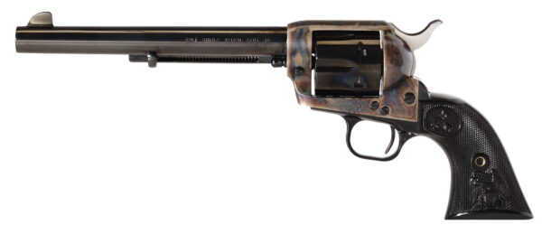 Colt Mfg P1870 Single Action Army Peacemaker 45 Colt (LC) 6 Shot 7.50" Blued Barrel & Cylinder, Color Case Hardened Frame, Black Polymer Grip