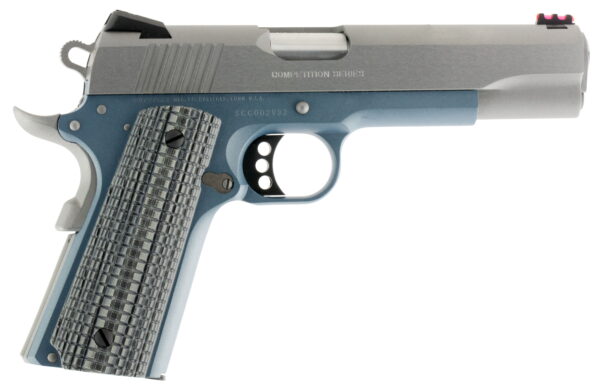 Colt Mfg O1070CCSBT 1911 Competition 45 ACP Caliber with 5" National Match Barrel, 8+1 Capacity, Blue Titanium Finish Frame, Serrated Stainless Steel Slide, Gray G10 Grip & 70 Series Firing System