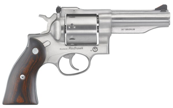 Ruger 5059 Redhawk *MA Compliant 357 Mag 4.20" Barrel 8rd Triple-Locking Cylinder, Satin Stainless Steel, Hardwood Grip, Transfer bar Safety