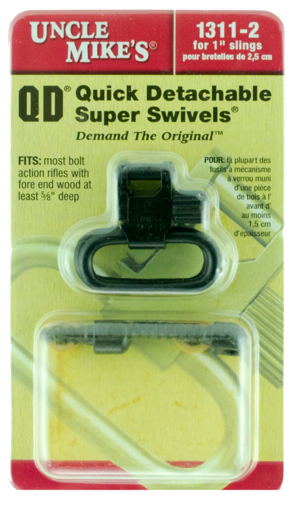 Uncle Mike's 13112 Super Swivel Quick Detach 115 RGS Tri-Lock Blued 1" Loop for Most Rifles With Wood Forend