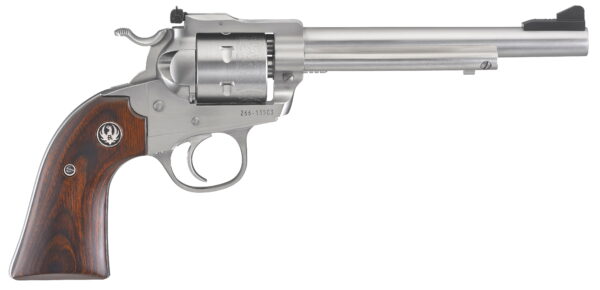 Ruger 0680 Blackhawk 22 LR 6rd 6.50" Barrel, Stainless Steel Barrel/Cylinder/Frame, Exposed Hammer, Bisley Hardwood Grip, Ramp Front/Adjustable Rear Sights