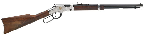 Henry H004AB Golden Boy American Beauty 22 Short, 22 Long or 22 LR Caliber with 16 LR/21 Short Capacity, 20" Blued Barrel, Nickel-Plated Metal Finish & American Walnut Stock Right Hand (Full Size)