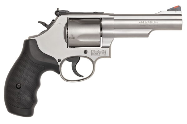 Smith & Wesson 162069 Model 69 44 Rem Mag or 44 S&W Spl Stainless Steel 4.25" 2 Piece Barrel & 5rd Cylinder, Matte Stainless Steel L-Frame, Full Stop Strap & Barrel Serration, Internal Lock