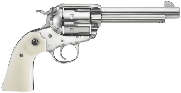 Ruger 5130 Vaquero 357 Mag/38 Special 6rd 5.50" High Gloss Barrel, Cylinder & Frame, Simulated Ivory Grip, Transfer Bar Safety, Bisley Style Hammer