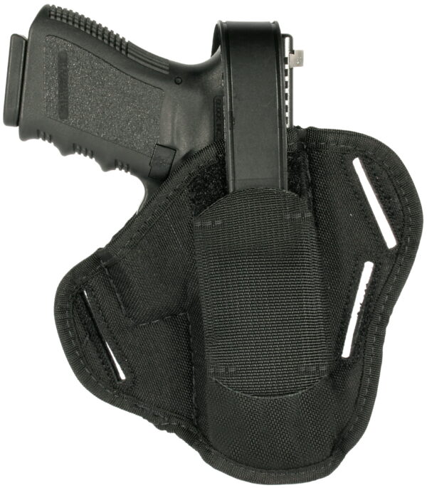 Blackhawk 40CP01BK Pancake OWB Size Cordura Nylon Black Nylon Belt Slide Fits Medium Frame Auto .32/.380 Fits 3-4" Barrel Ambidextrous