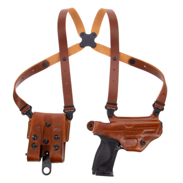 Galco MC202 Miami Classic Shoulder System Size Fits Chest Up To 56" Tan Leather Fits Beretta 92F/FS Fits Taurus PT100 Fits Taurus PT101 Right Hand