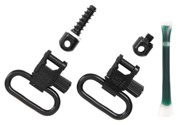 Uncle Mike's 15312 Fore End Band Swivel Set Quick Detach 115 LRB Blued 1" Loop for Tube Magazine Leaver Action Rifles/ Carbines/ Mossberg 500 Shotguns