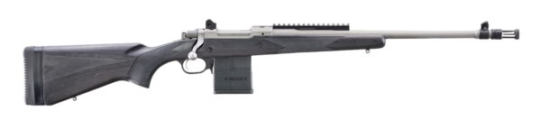 Ruger 6822 Scout 308 Win 10+1 18" Matte Stainless Threaded Barrel, Matte Stainless Steel Receiver With Picatinny Rail, Black Laminate Adj LOP Stock, Right Hand