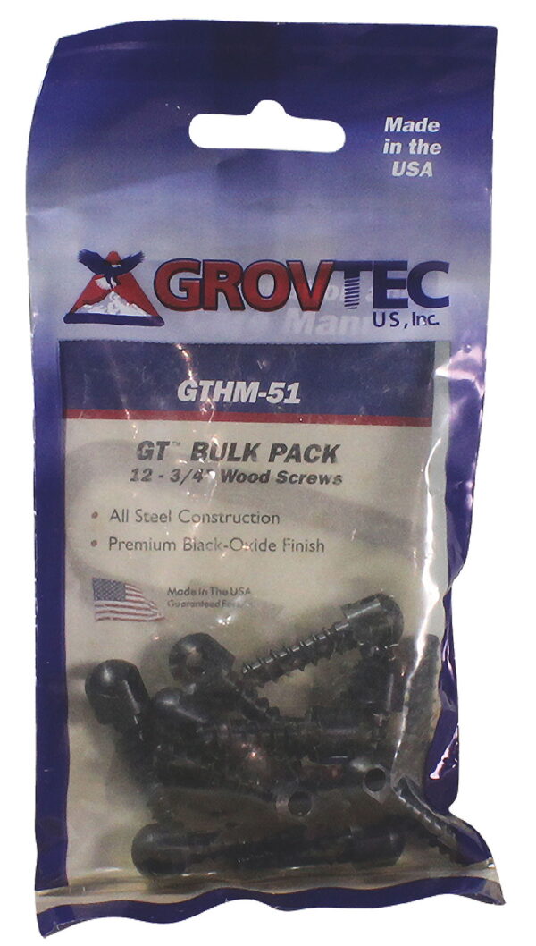 GrovTec US Inc GTHM51 Wood Screw Swivel Studs 0.75" 12-Pack Black