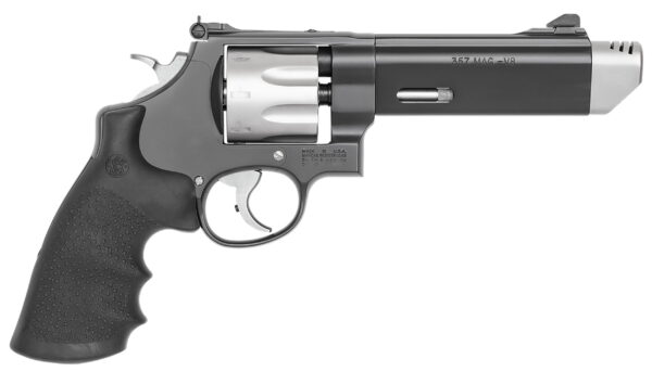 Smith & Wesson 170296 Performance Center Model 627 38 S&W Spl +P, 357 Mag 8rd 5" V-Comp Black Stainless Steel Barrel, Stainless Steel Cylinder, Black Stainless Steel Frame with Black Polymer Grip