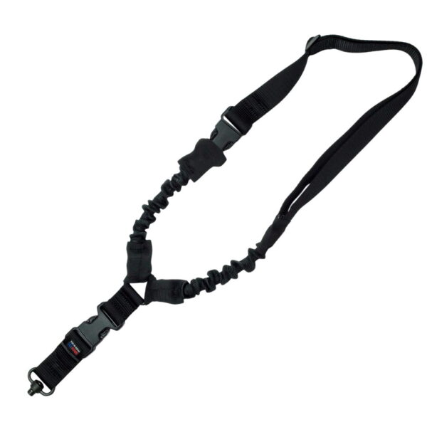 GrovTec US Inc GTSL52 Single Point made of Black Elastic with Bungee Design & 1.25" Push Button Swivels for Rifle/Shotgun