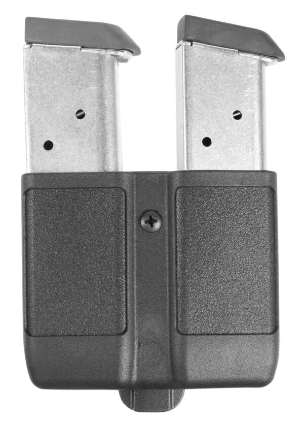 Blackhawk 410510PBK Double Mag Case Black Polymer Belt Clip Compatible With Single Stack 9mm/10mm/40/45/357