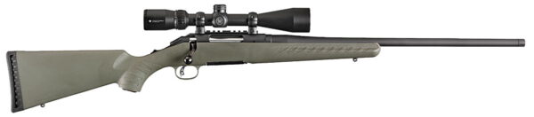 Ruger 16953 American Full Size 6.5 Creedmoor 4+1 22" Matte Black Steel Barrel, Matte Black Picatinny Rail Steel Receiver, Moss Green Fixed Synthetic Stock, Vortex Crossfire II 4-12x44mm