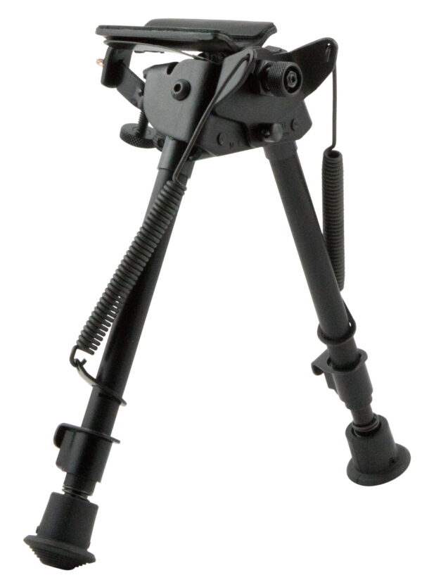 Harris Bipods LMS Swivel L Swivel Stud, 9-13", Black Steel/Aluminum, Notched Legs, Rubber Feet