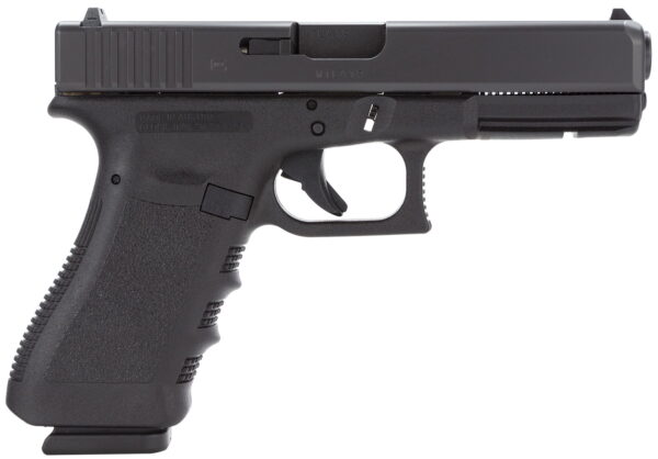 Glock PI3750201 G37 Gen3 45 GAP 4.49" Barrel 10+1, Black Frame & Slide, Finger Grooved Rough Texture Grip, Safe Action Trigger