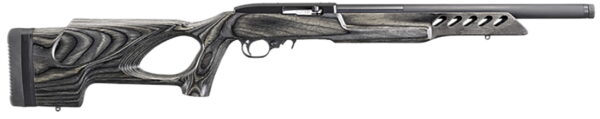 Ruger 21186 10/22 Target 22 LR 10+1 16.13" Threaded Satin Blued Alloy Steel Barrel With Aluminum Alloy Sleeve, Black Laminate Thumbhole Stock, Cross-Bolt Manual Safety