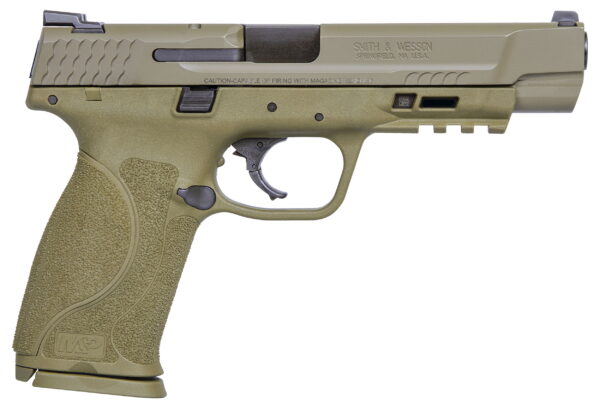 Smith & Wesson 11989 M&P M2.0 9mm Luger 5" Barrel 17+1, Flat Dark Earth Polymer Frame With Picatinny Acc. Rail, FDE Armornite Stainless Steel Slide, No Manual Safety