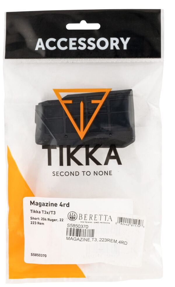 Tikka S5850370 T3 4rd Flush Fit 223 Rem For Tikka T3x/T3 Black Polymer