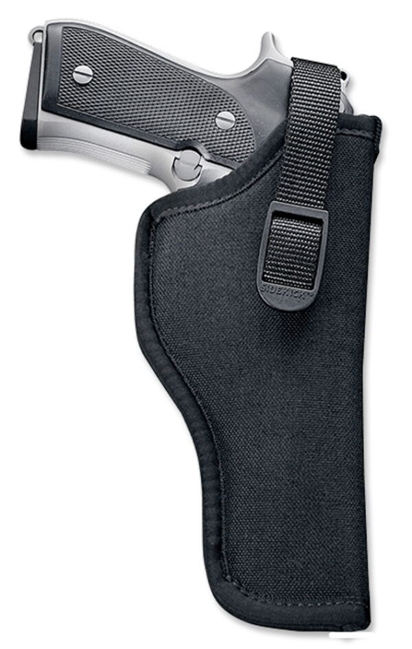 Uncle Mike's 81161 Sidekick Hip Holster OWB Size 16 Black Nylon Belt Clip Fits Med/Lg Semi-Auto Fits 3.25-3.75" Barrel Right Hand