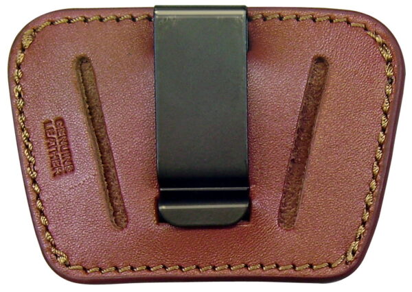 PSP 036 Belt Slide IWB/OWB Tan Leather Belt Clip/Slide Fits Small/Med Semi-Auto Ambidextrous