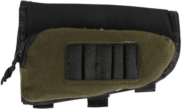 Allen 20550 Buttstock Shell Holder With Zippered Accessory Pouch Cordura 5rd Capacity Rifle Buttstock Mount