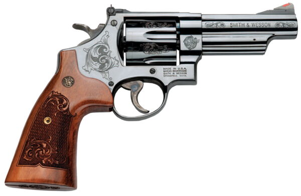 Smith & Wesson 150783 Model 29 44 Rem Mag or 44 S&W Spl Machine Engraved Blued Carbon Steel 4" Barrel, 6rd Cylinder & N-Frame, Wood Engraved Grip