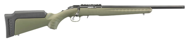 Ruger 8334 American Rimfire Sports South Exclusive Full Size 22 LR 10+1 18" Satin Blued Threaded Barrel, Satin Blued Steel Receiver With Scope Rail, OD Green Synthetic Adjustable Stock, Right Hand