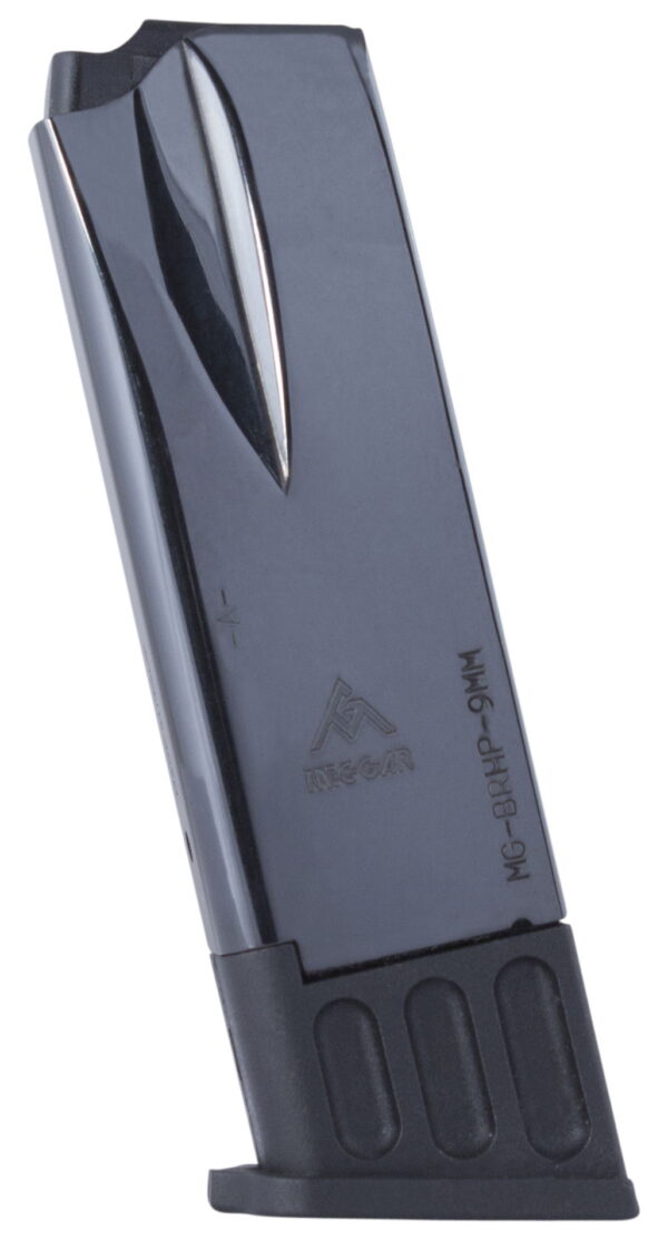 Mec-Gar MGBRHP10B Standard 10rd 9mm Luger Fits Browning Hi-Power/Springfield SA-35 Blued Carbon Steel