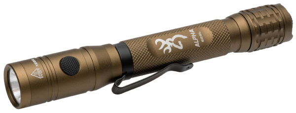 Browning 3711256 Alpha 2AA Flashlight Burnt Bronze 36/525 Lumens White LED/Green