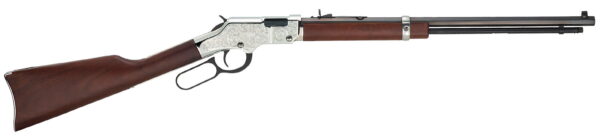 Henry H004SEM Silver Eagle 22 WMR Caliber with 12+1 Capacity, 20.50" Blued Barrel, Nickel-Plated Metal Finish & American Walnut Stock Right Hand (Full Size)