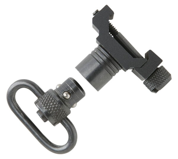 Uncle Mike's 21101 Quick Detach Swivel Set made of Steel with Black Finish, 1" Loop Size & Push Button Style for Picatinny & Weaver-Style Rails