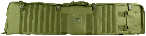 NcStar CVSM2913G VISM Deluxe Rifle Case with MOLLE Webbing, ID Window, Padding & Green Finish Folds out to 66" L x 35" W Shooting Mat 48" L x 11" H x 1.75" D Interior Dimensions