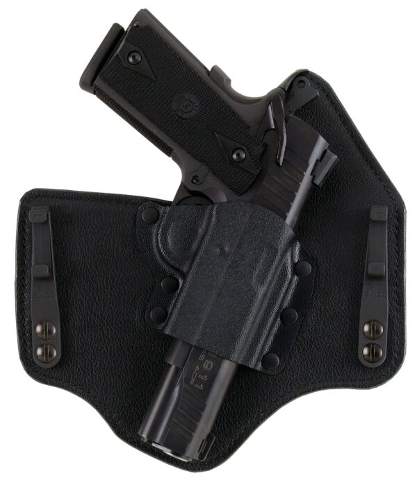 Galco KT228B KingTuk Deluxe IWB Black Kydex/Leather Compatible With Glock 20/21/29/30 UniClip Mount Right Hand