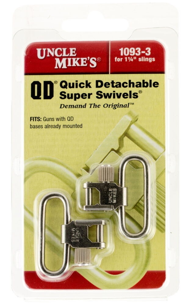 Uncle Mike's 10933 Super Swivel Quick Detach Tri-Lock 1.25" Loop Nickel Finish