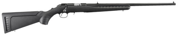 Ruger 8321 American Rimfire Full Size 22 WMR 9+1 22" Satin Blued Alloy Steel Barrel, Drilled & Tapped Receiver, Black Synthetic Adj LOP Stock, Right Hand