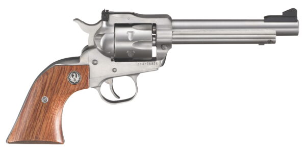 Ruger 0625 Single-Six Convertible 22 LR/22 WMR 6rd 5.50" Satin Stainless Steel Barrel, Cylinder & Frame, Hardwood Grip, Transfer Bar Safety, Exposed Hammer