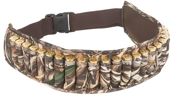 Allen 2525 Waterfowl Shotgun Shell Belt 25 (3.5") Shell Capacity Realtree Max-4 Neoprene, Adjustable to 58" With Side Release Buckle