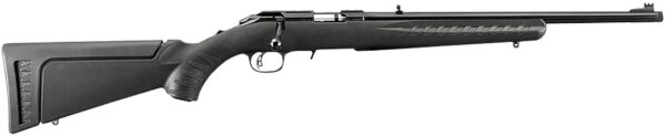 Ruger 8312 American Rimfire Full Size 17 HMR 9+1 18" Satin Blued Threaded Barrel, Satin Blued Drilled & Tapped Steel Receiver, Black Synthetic Adjustable Stock, Right Hand