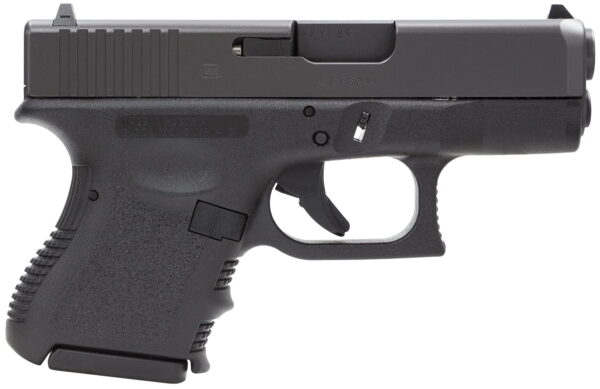 Glock PI3350201 G33 Gen3 Sub-Compact 357 Sig 9+1 3.43" Black Polygonal Rifled Barrel, Matte Black Serrated Slide, Black Polymer Frame, Black Textured Finger Grooved Polymer Grip, Right Hand