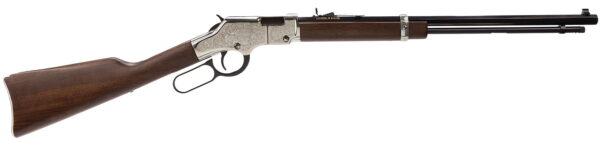 Henry H004SE Silver Eagle Full Size 22 Short, 22 Long, 22 LR, 16 LR/21 Short, 20" Blued Barrel, Nickel-Plated Metal Finish & American Walnut Stock Right Hand