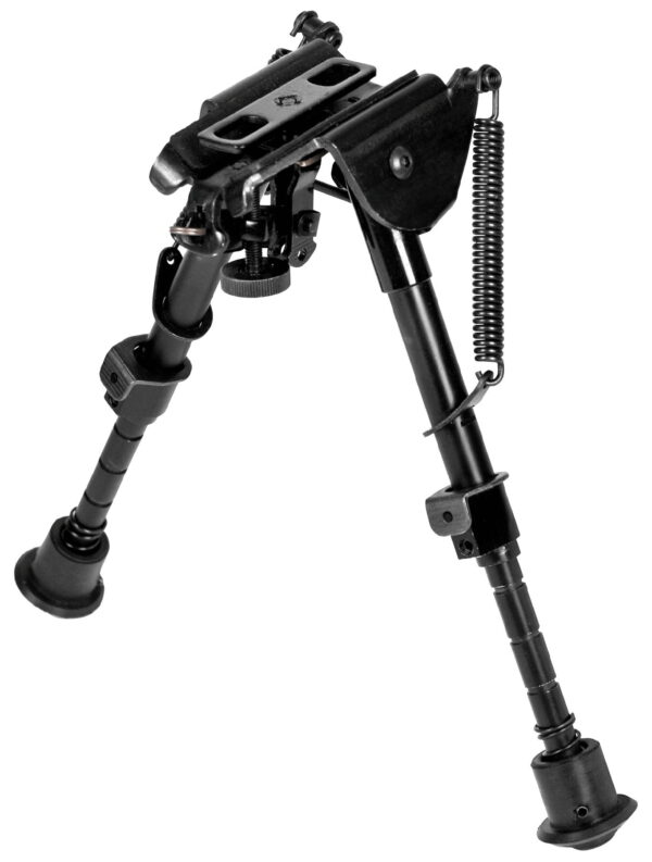 NcStar ABPGC2 Precision Grade Compact Notched Bipod 5.5-8" With Notched Legs Aluminum/Steel Includes 3 Adapters