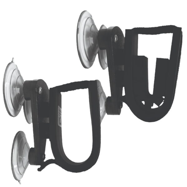 Rugged Gear 10010 Suction Cup Gun Holder Black Metal