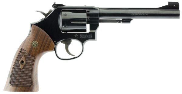 Smith & Wesson 150718 Model 48 Classic 22 WMR Blued Carbon Steel 6" Barrel, 6rd Cylinder & K-Frame, Wood Grip