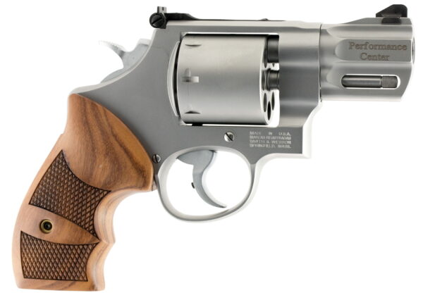 Smith & Wesson 170133 Performance Center Model 627 38 S&W Spl +P, 357 Mag 8rd 2.63" Stainless Steel Barrel & Cylinder Matte Silver Stainless Steel Frame with Wood Grip