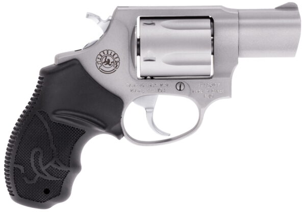 Taurus 2605029 605 38 Special +P or 357 Mag Caliber with 2" Barrel, 5rd Capacity Cylinder, Overall Matte Finish Stainless Steel, Finger Grooved Black Rubber Grip & Fixed Sights