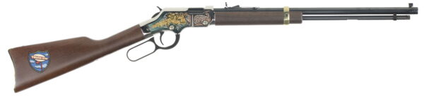 Henry H004TT Golden Boy Trucker's Tribute 22 Short, 22 Long or 22 LR Caliber with 16 LR/21 Short Capacity, 20" Blued Barrel, Nickel-Plated Metal Finish & American Walnut Stock Right Hand (Full Size)