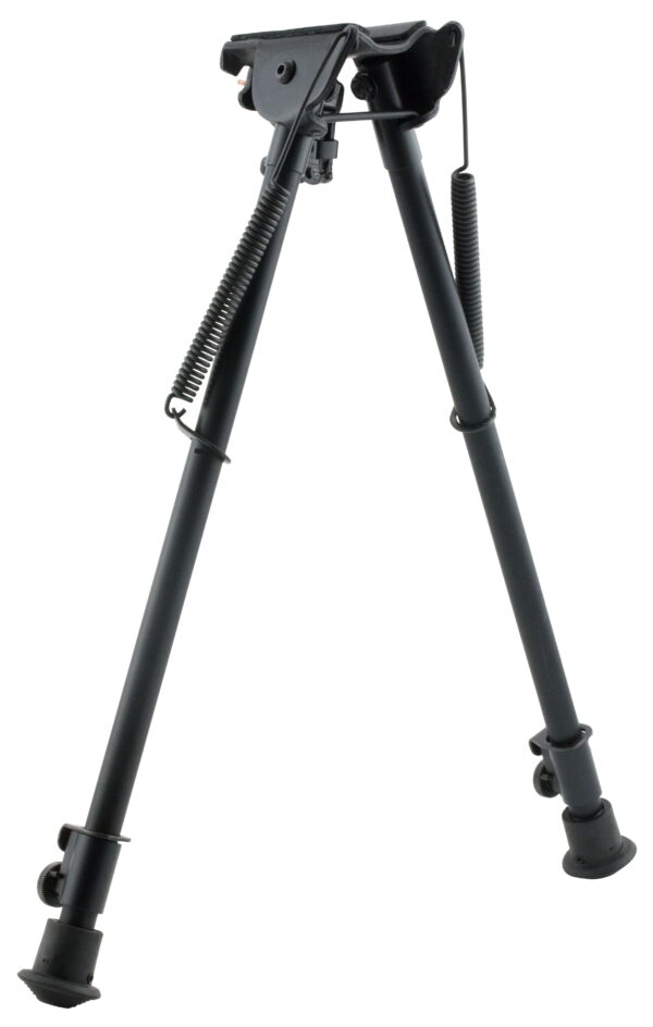 Harris Bipods H1A2 Non-Swivel H Swivel Stud, 13.50-23" Black Steel/Aluminum, Rubber Feet