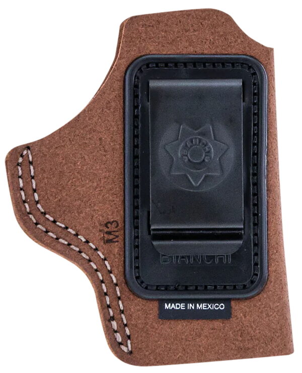 Bianchi 10382 6C IWB Size 02 Tan Leather Belt Clip Fits 3" Barrels/Ruger/Colt/Charter Arms Right Hand