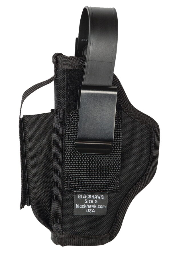 Blackhawk 40AM05BK Multi-Use IWB/OWB Size 05 Black Cordura Nylon Belt Clip Fits Large Semi-Auto Fits 3.75-4.50" Barrel Ambidextrous