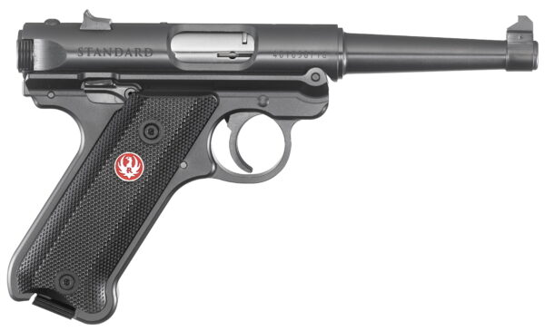 Ruger 40104 Mark IV 22 LR 10+1 4.75" Satin Stainless Tapered Barrel, Blued Steel Slide & Aluminum Frame, Checkered Synthetic Grip